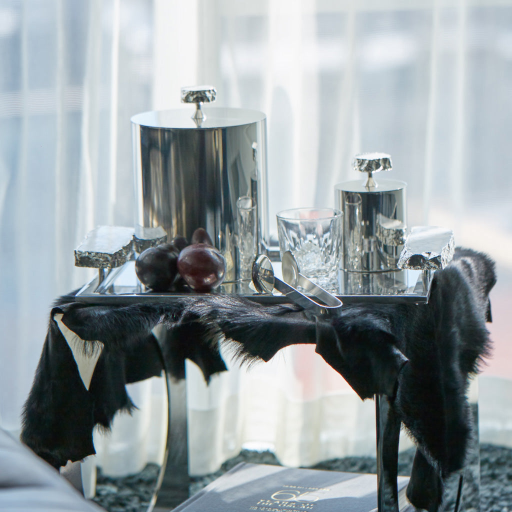 Hospitality Ice Bucket, Silver & Crystal  HOUSE OF SHE