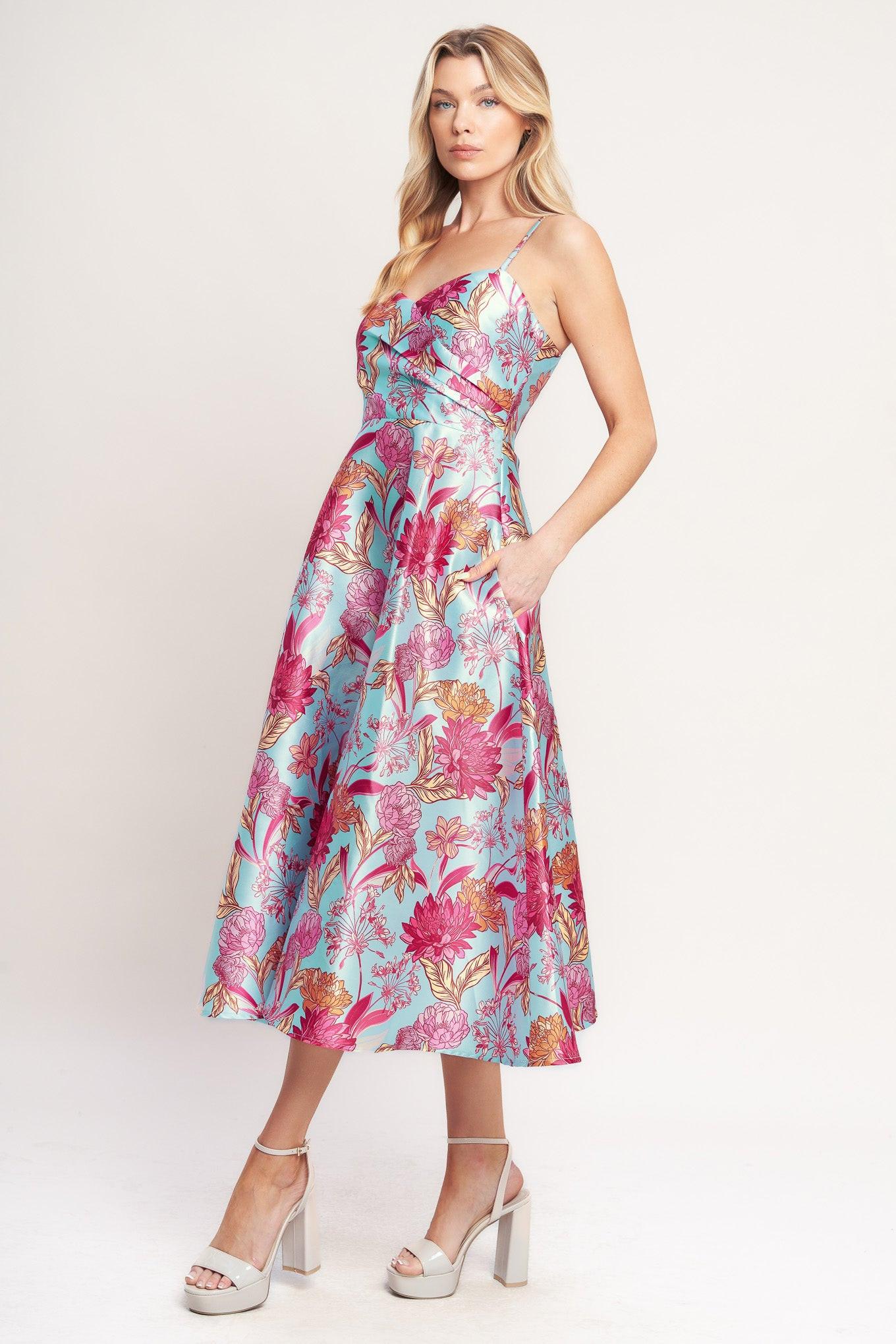 ELEVATED GARDEN WOVEN MIDI DRESS