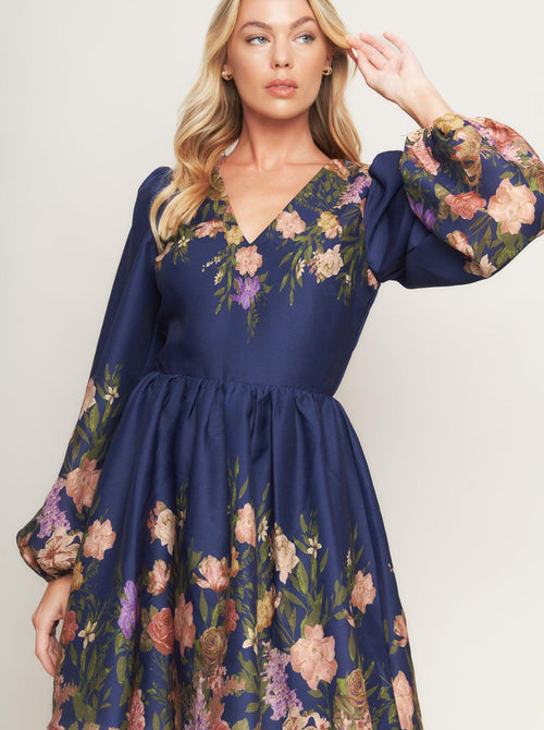 NOCTURNE IN BLOOM WOVEN MINI DRESS