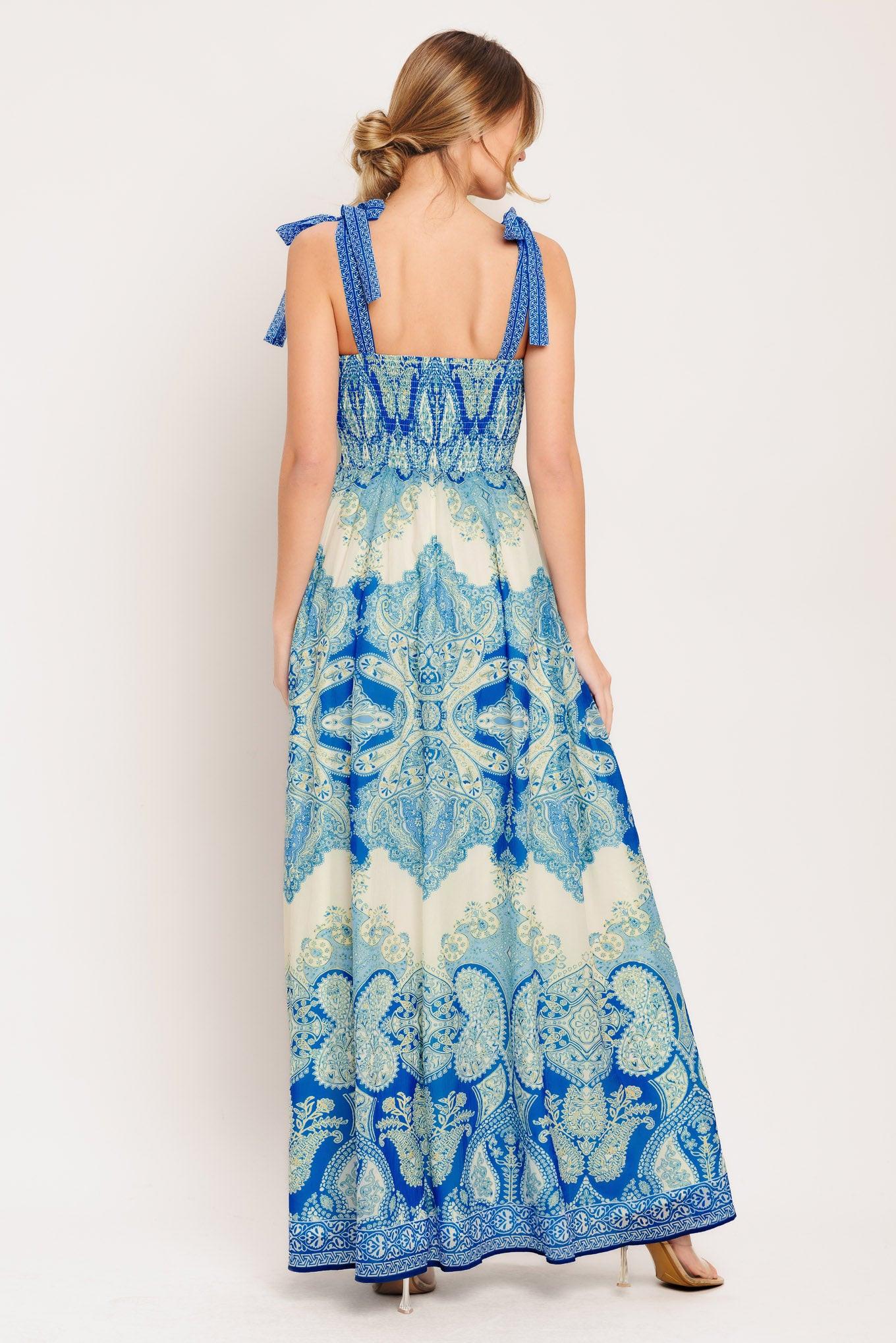 Ocean Tapestry Woven Maxi Dress