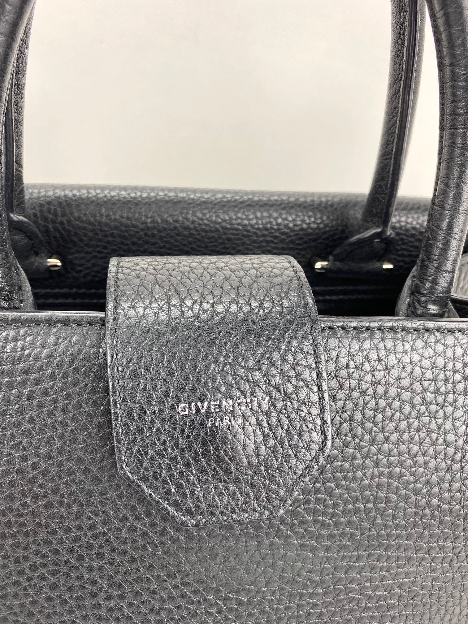 Givenchy Obsedia Medium Flap Black Pebbled Calfskin Satchel Hand Bag - HOUSE OF SHE