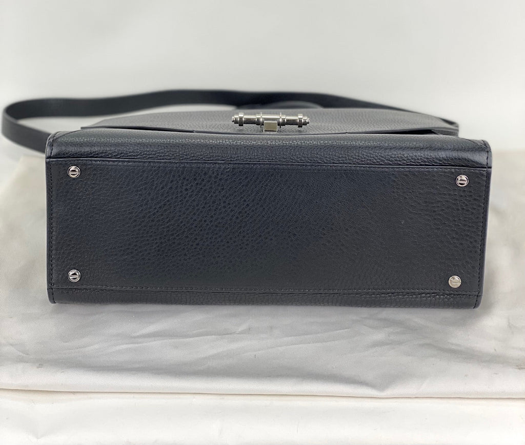 Givenchy Obsedia Medium Flap Black Pebbled Calfskin Satchel Hand Bag - HOUSE OF SHE