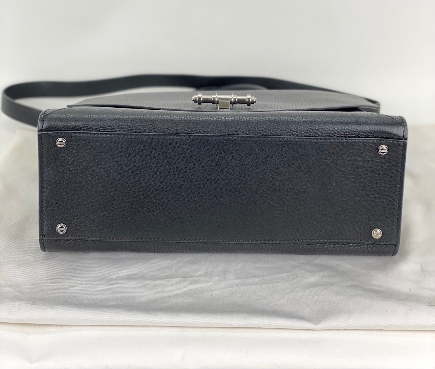 Givenchy Obsedia Medium Flap Black Pebbled Calfskin Satchel Hand Bag - HOUSE OF SHE