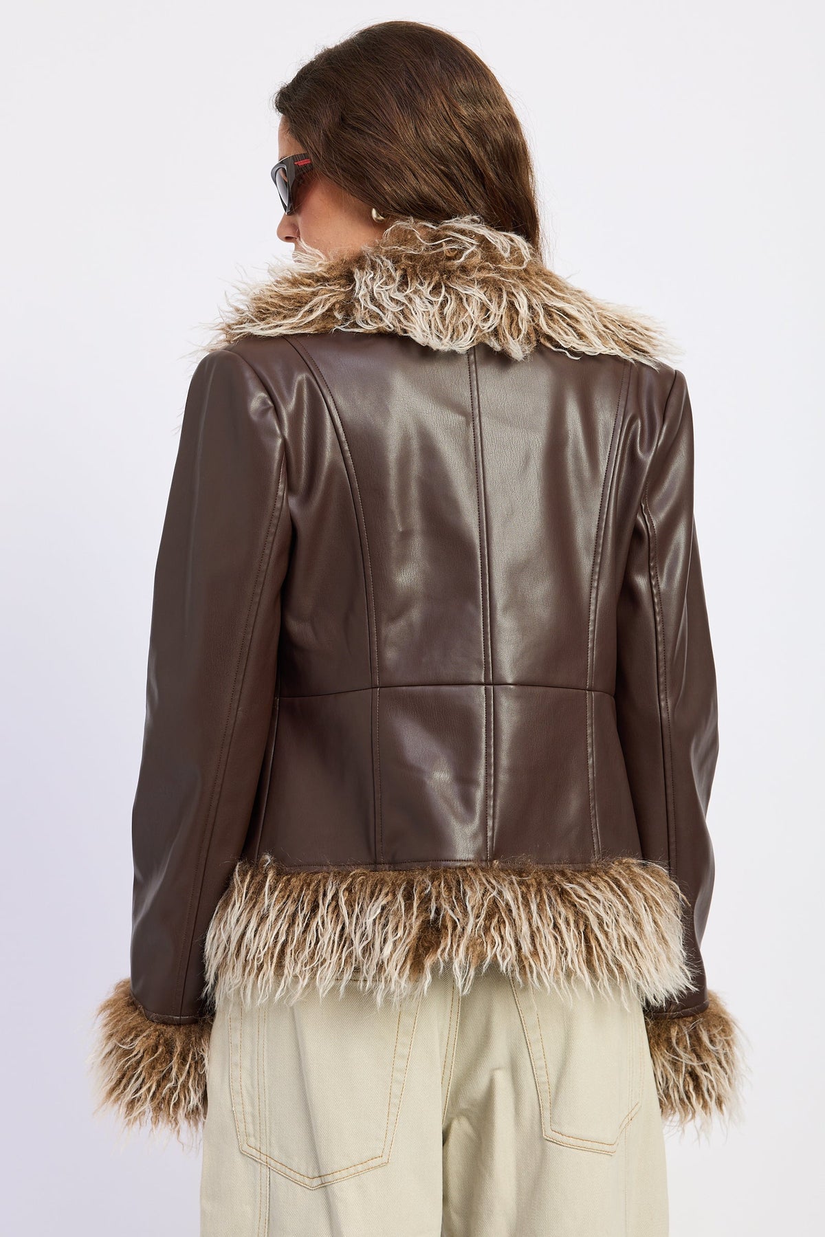Soraya Faux Leather Fur-Trim Jacket