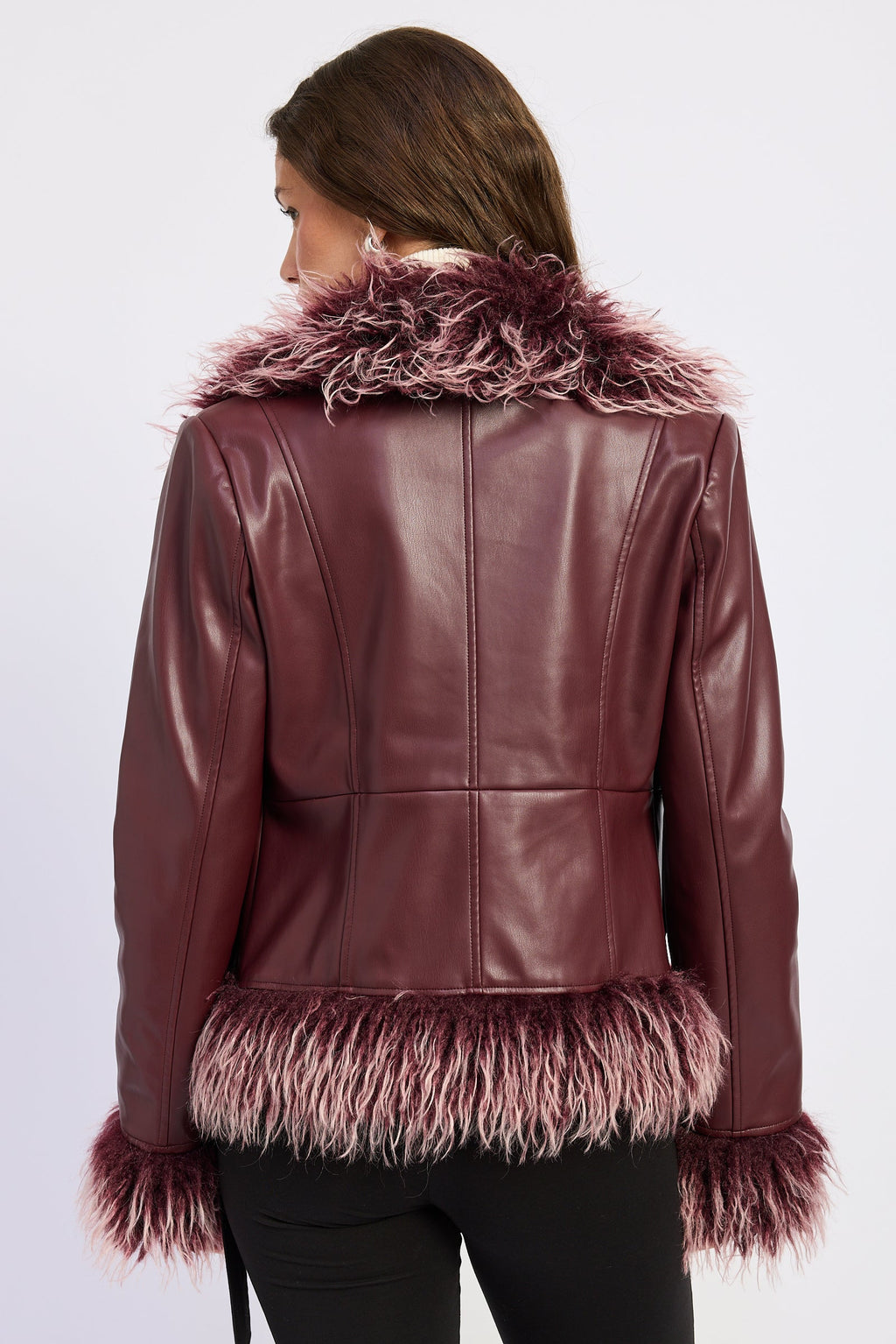 Soraya Faux Leather Fur-Trim Jacket