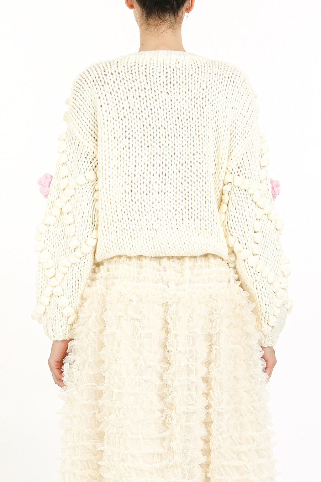 Mona Flower Crochet Detail Sweater Top - HOUSE OF SHE