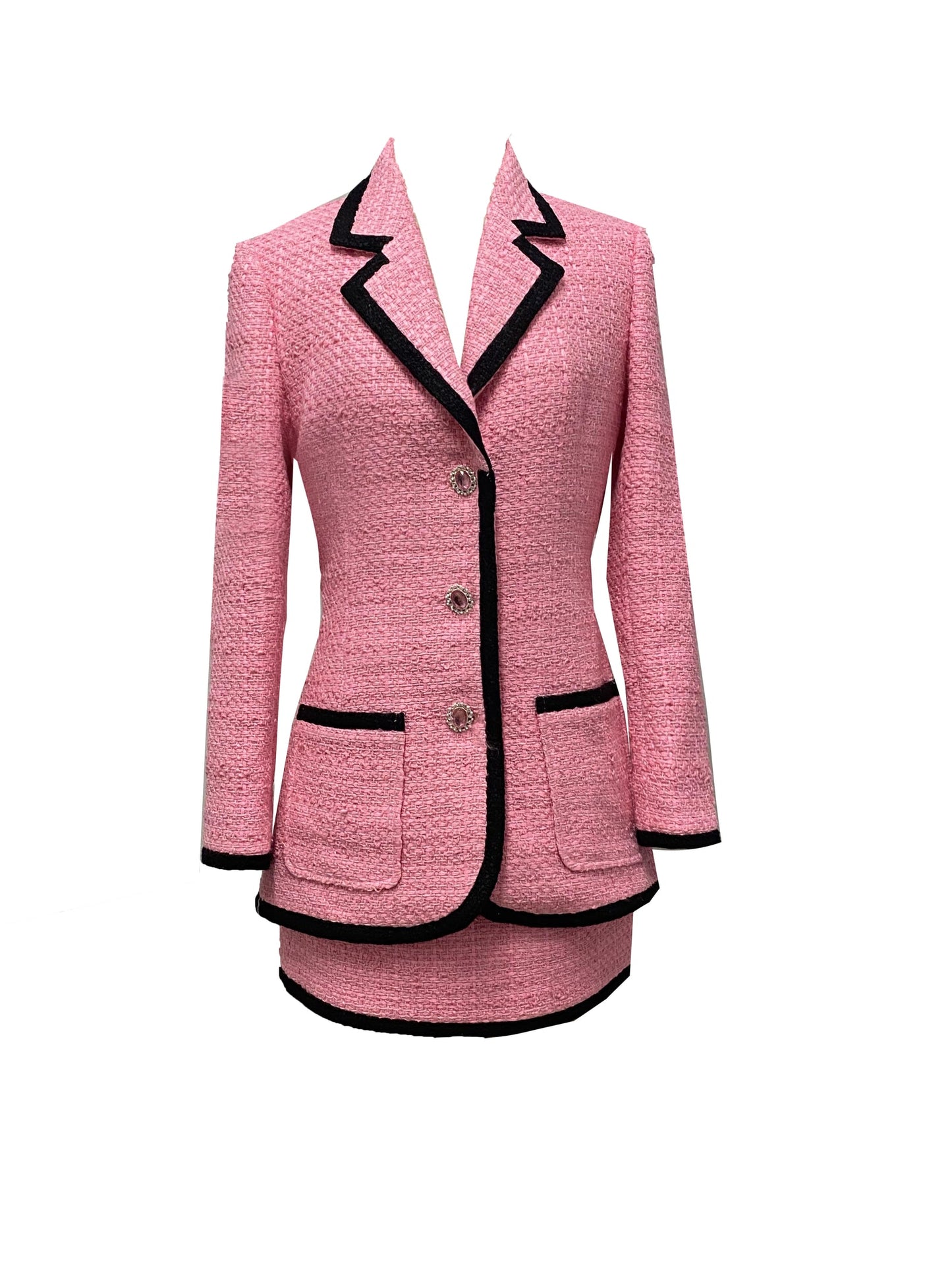 Coco Tweed Pink Blazer & Skirt Set