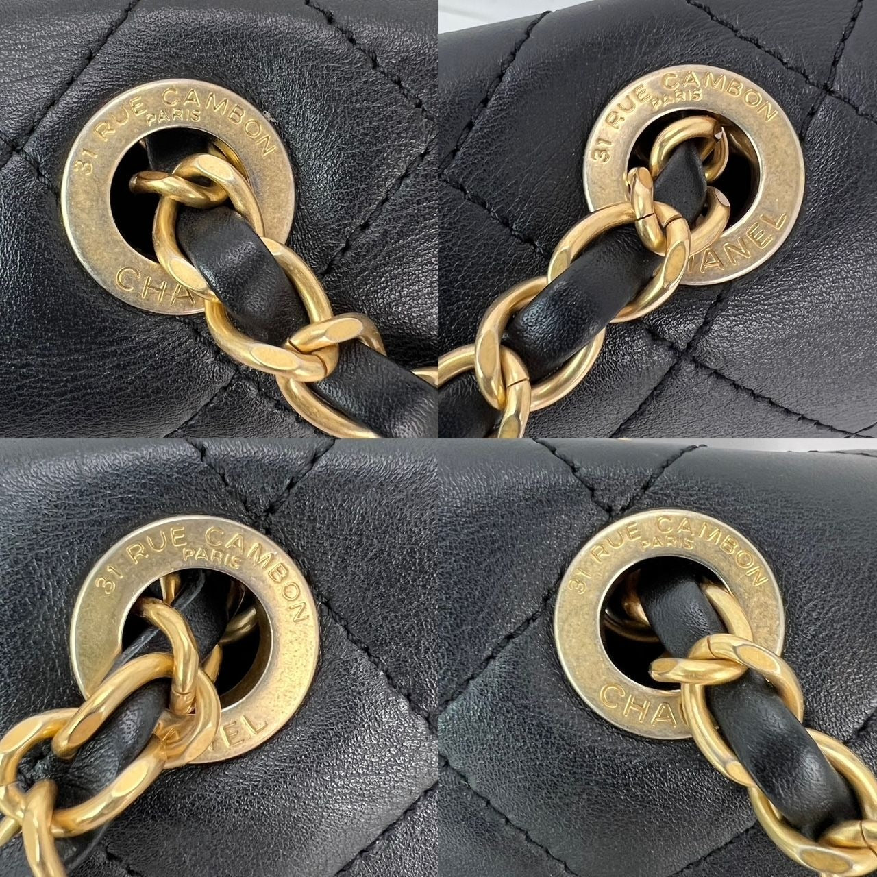 Chanel Calfskin Quilted Enchained Black Flap Shoulder Bag - HOUSE OF SHE