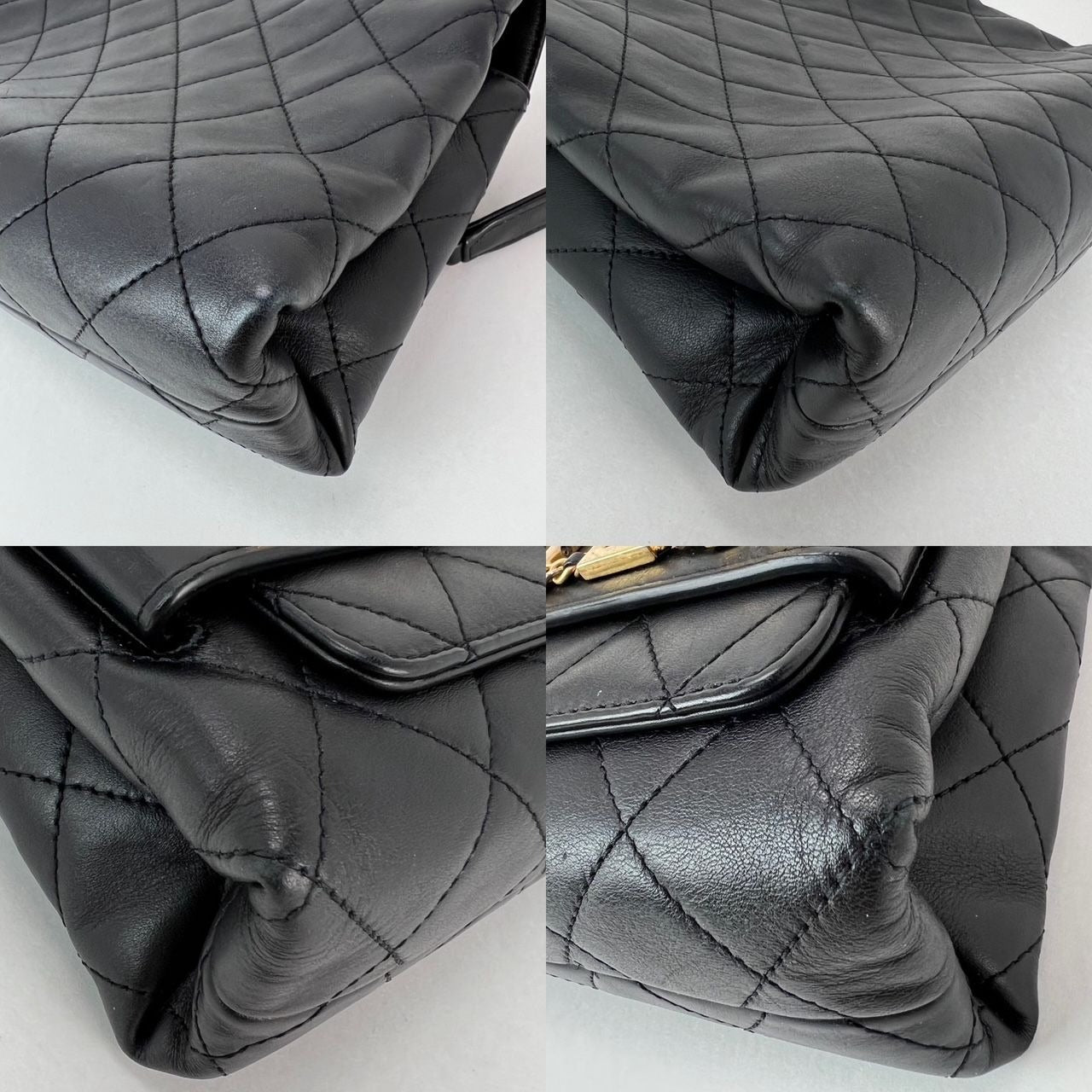 Chanel Calfskin Quilted Enchained Black Flap Shoulder Bag - HOUSE OF SHE