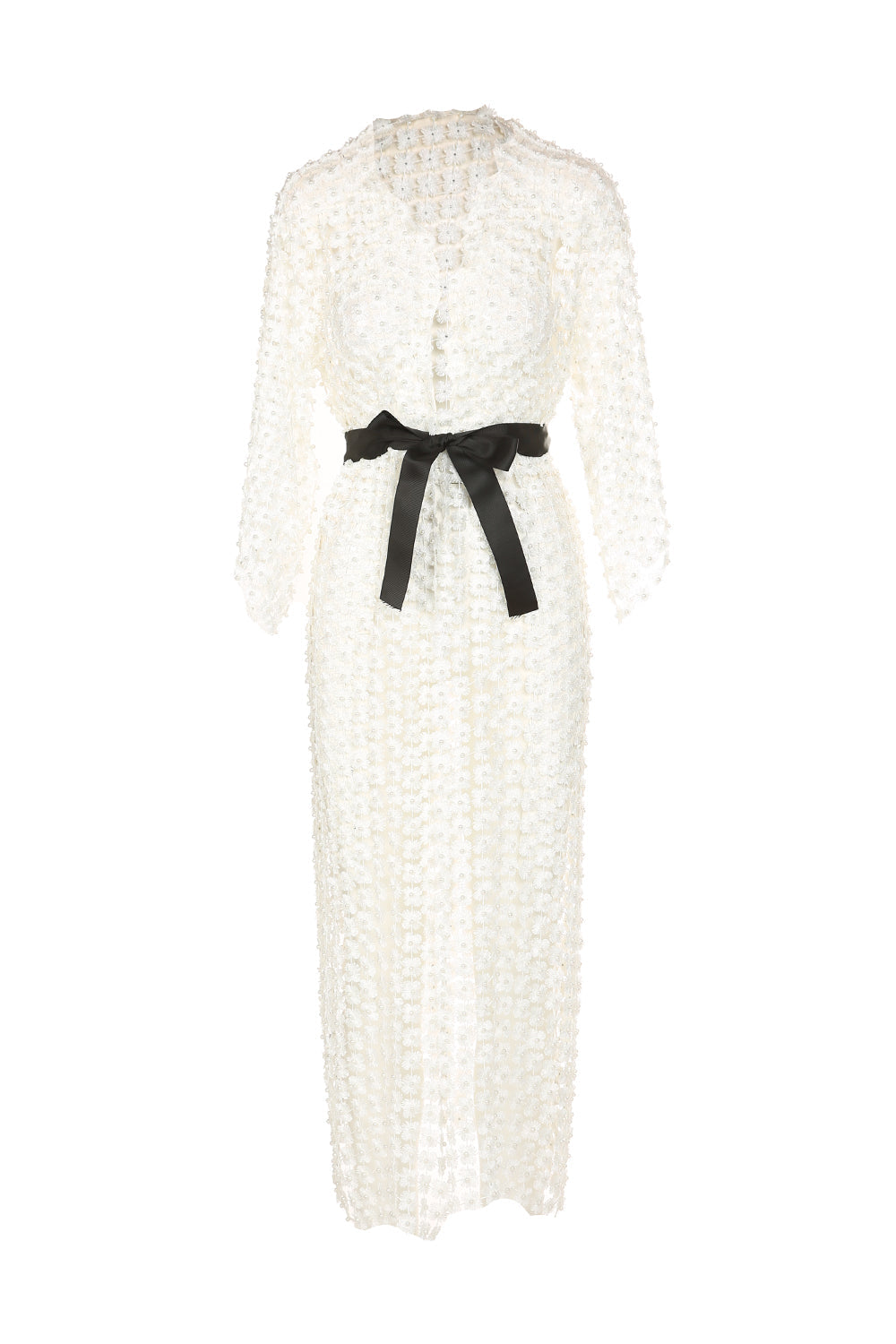 Paris Flower Mesh With Pearl Beads Cardigan - HOUSE OF SHE