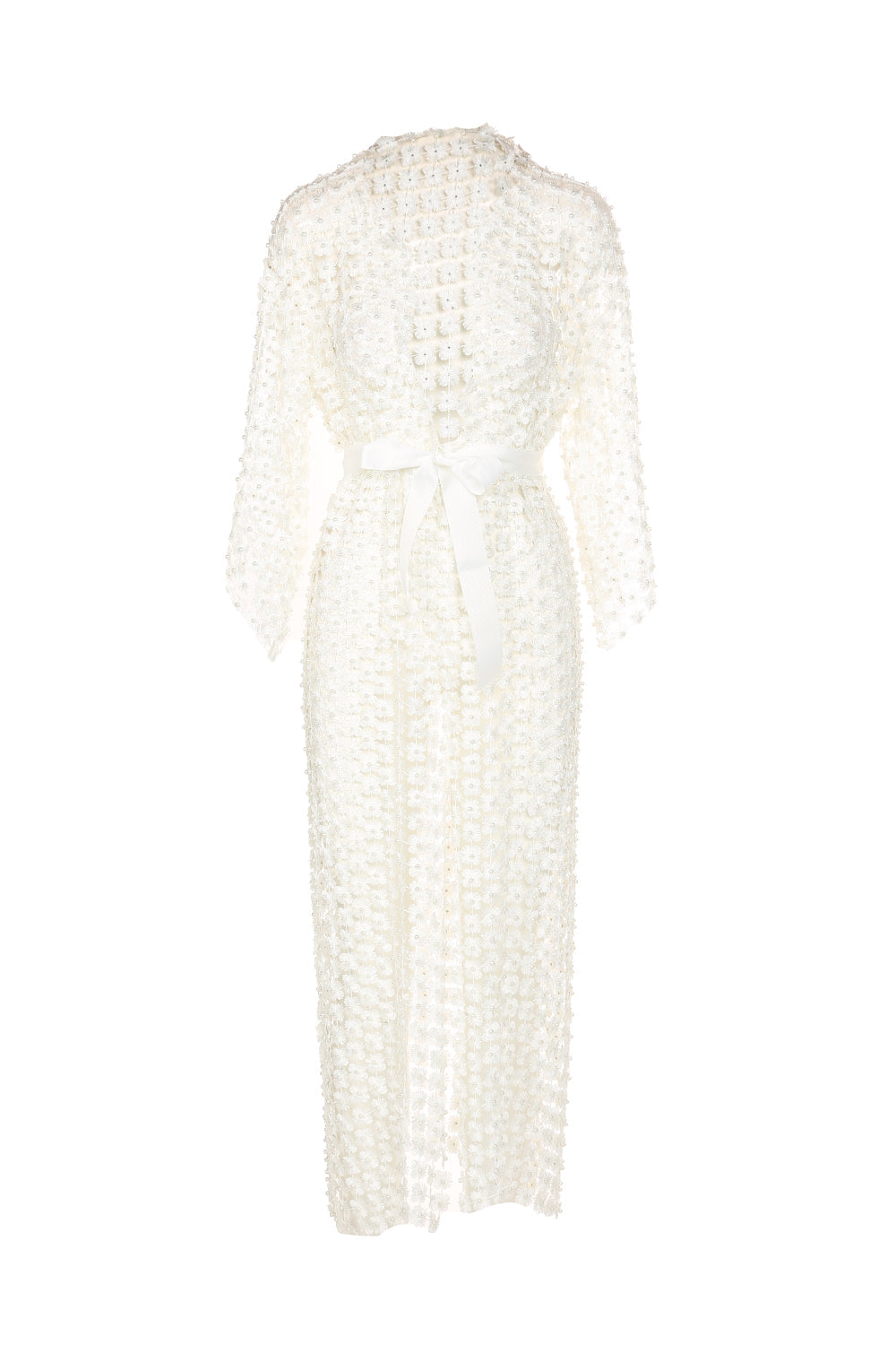 Paris Flower Mesh With Pearl Beads Cardigan - HOUSE OF SHE