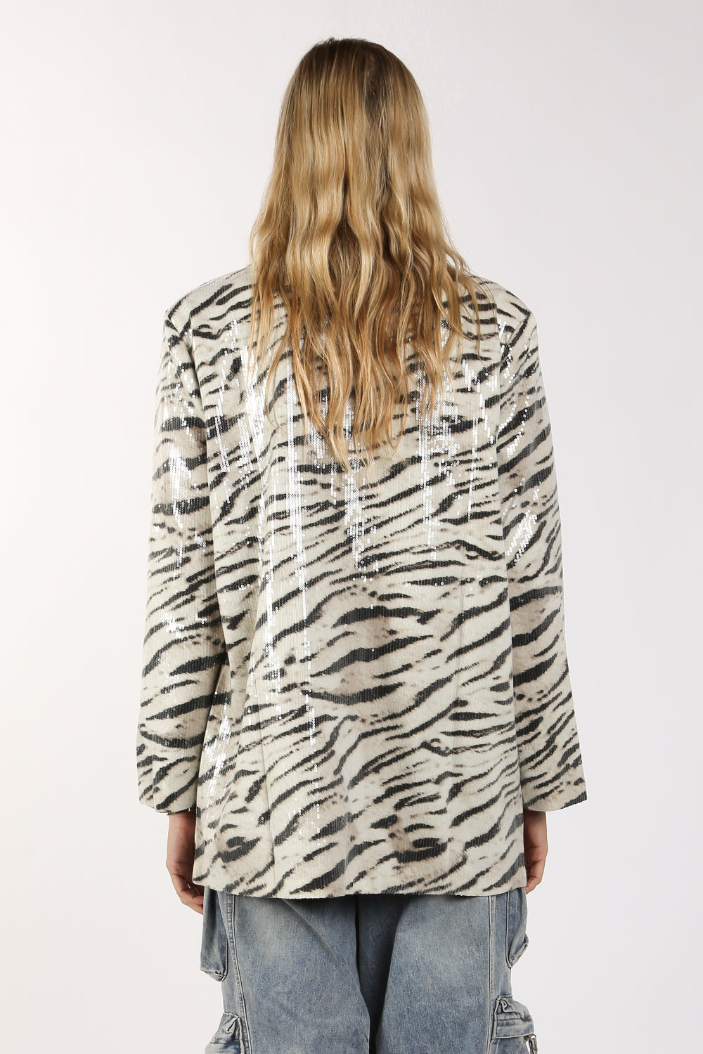 Elizabeth Zebra Print Sequin Blazer  HOUSE OF SHE