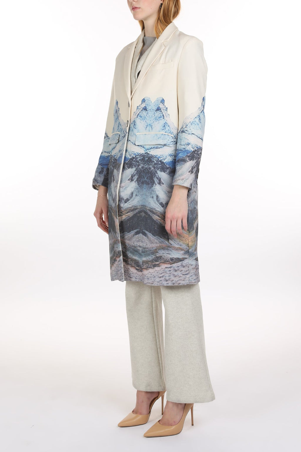 Genesis Nature Print Silk Blended Single Coat  HOUSE OF SHE