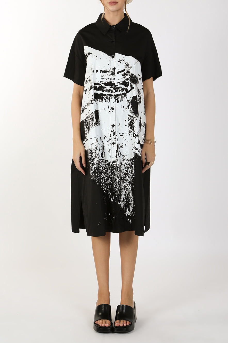 Alice Printed Relaxed Long Shirt Dress  HOUSE OF SHE