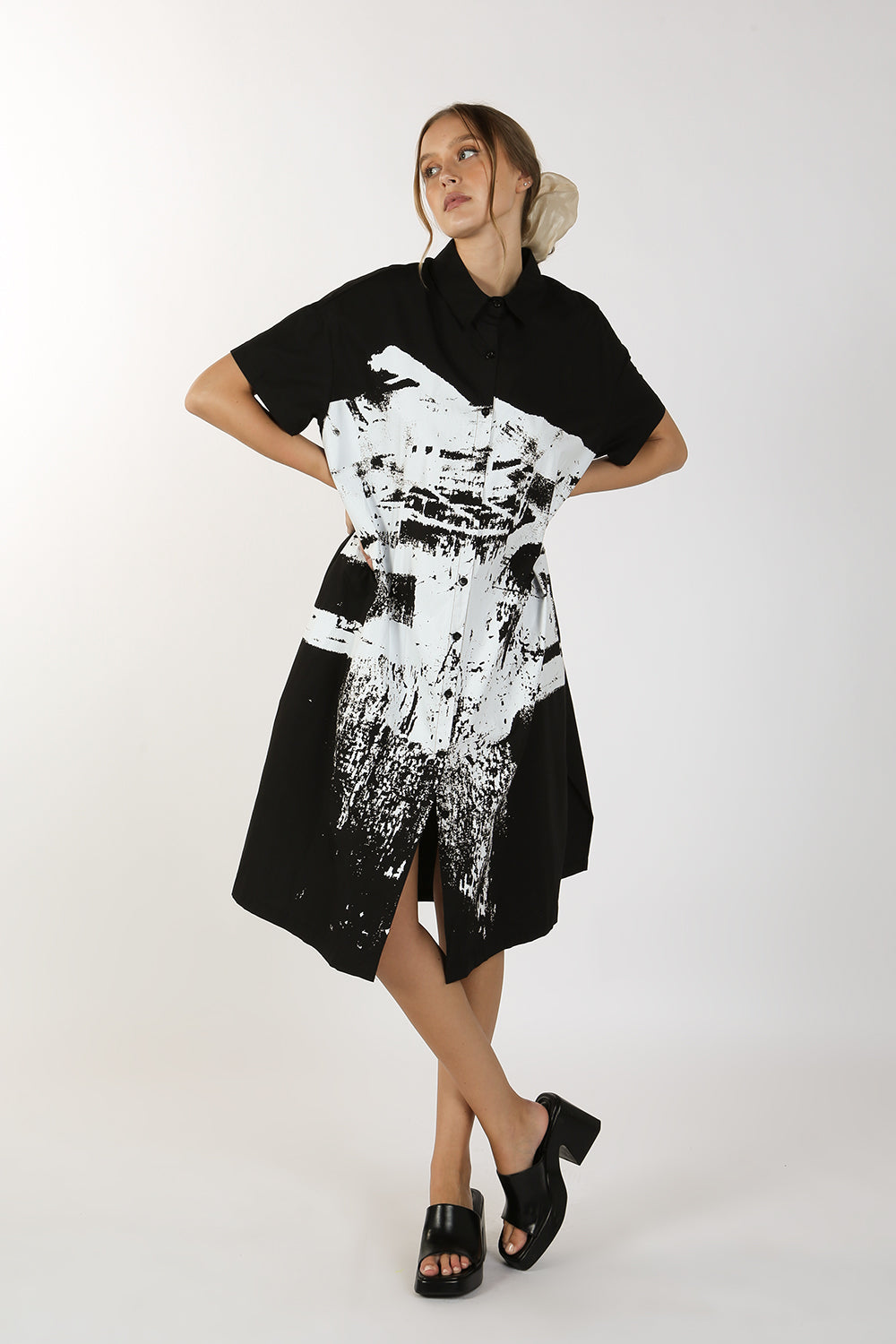 Alice Printed Relaxed Long Shirt Dress  HOUSE OF SHE