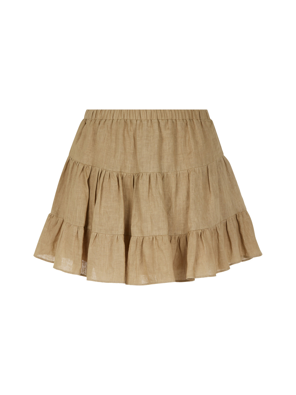 Tiered Mini Linen Skirt  HOUSE OF SHE