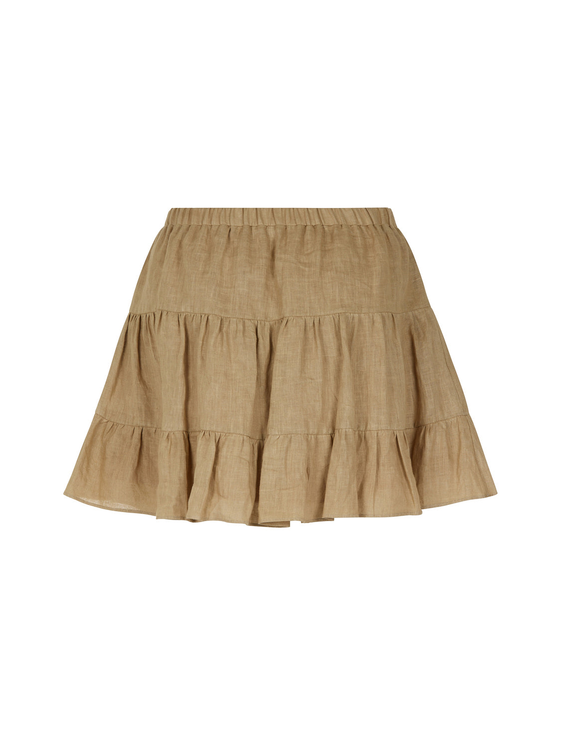 Tiered Mini Linen Skirt  HOUSE OF SHE