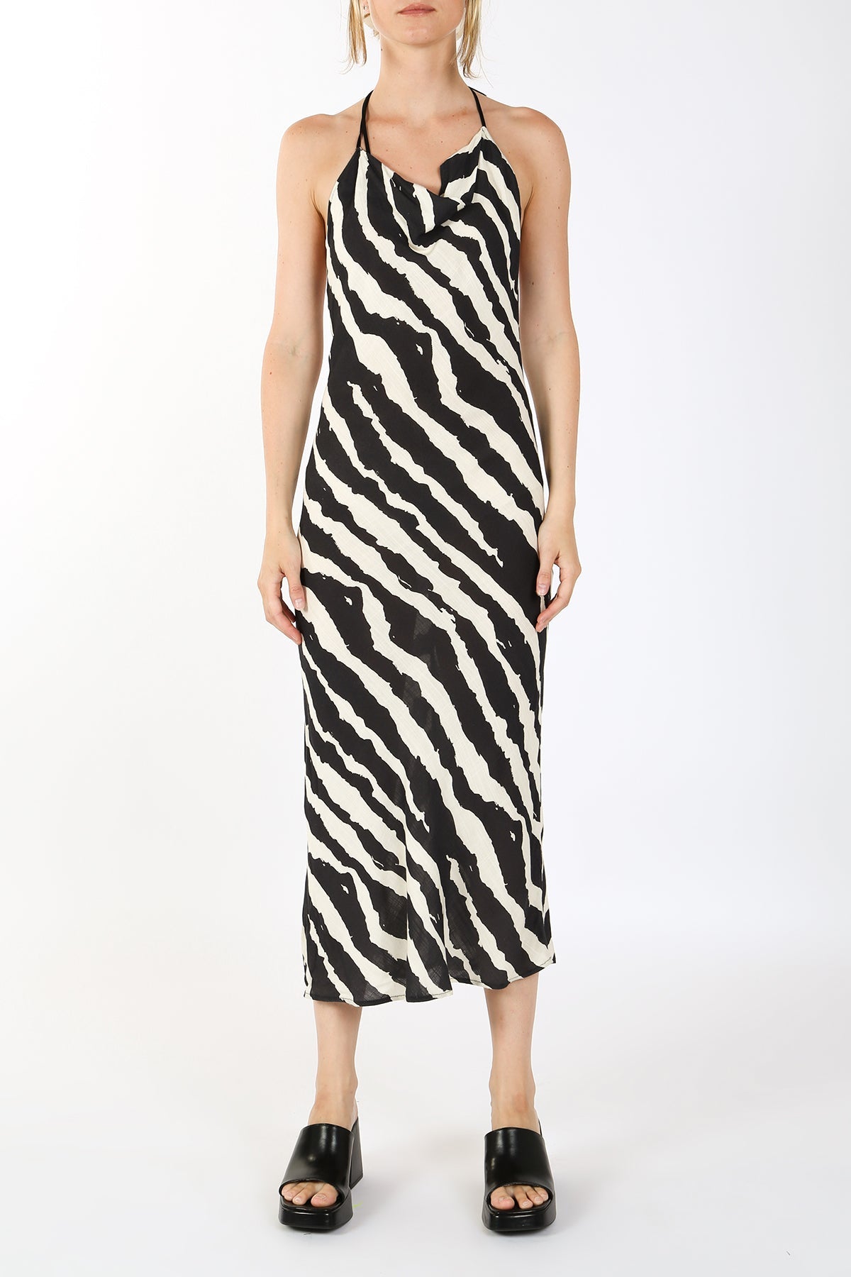 Uriel Zebra Printed Slip Maxi Dress