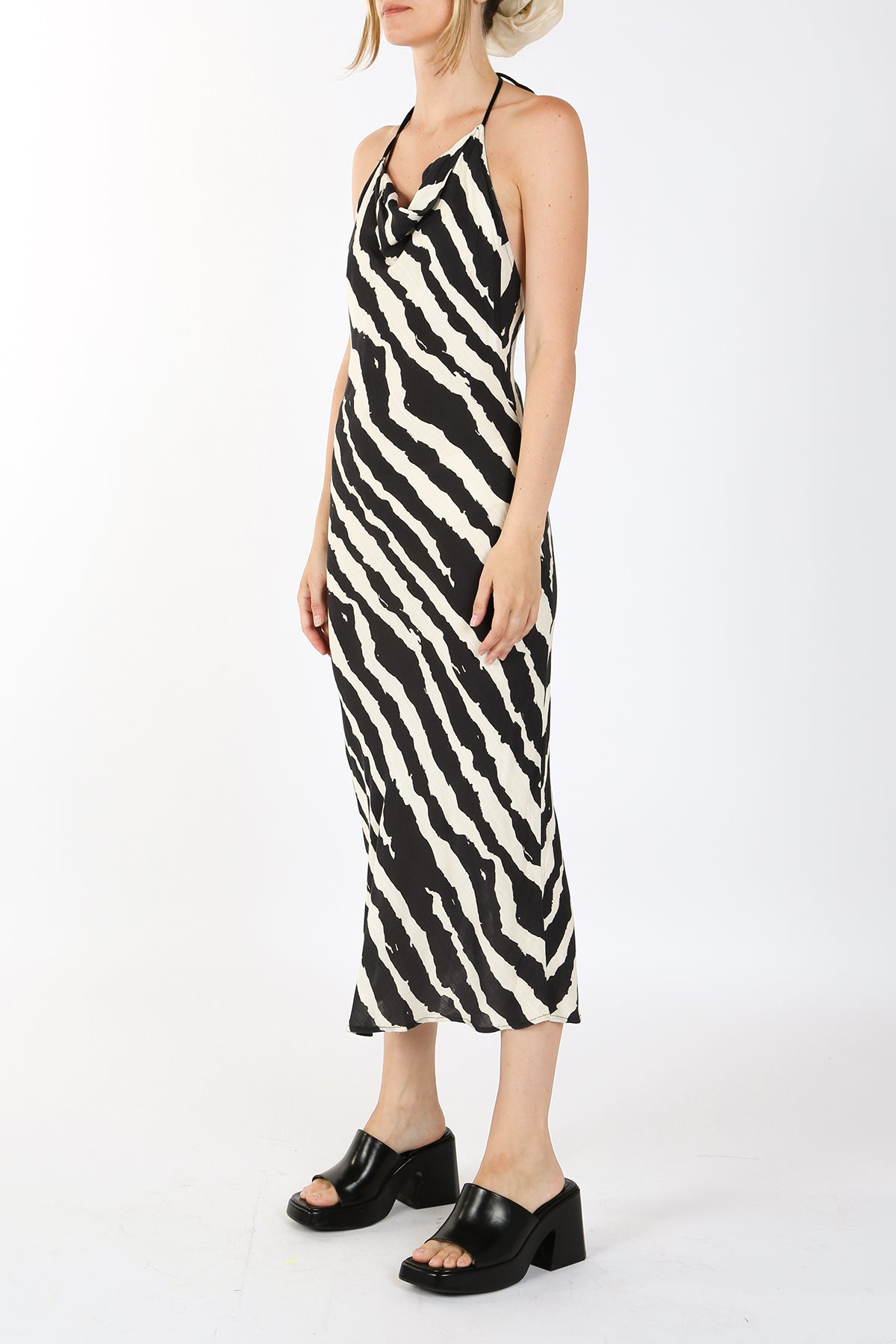 Uriel Zebra Printed Slip Maxi Dress