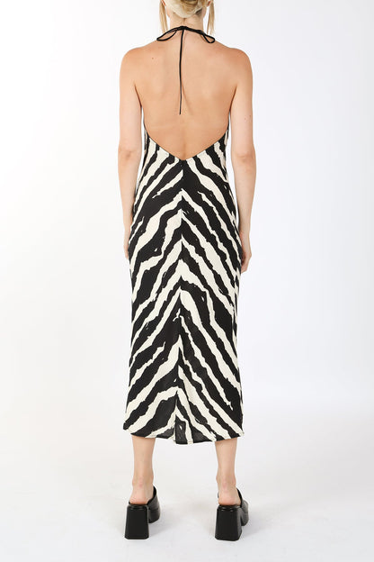 Uriel Zebra Printed Slip Maxi Dress