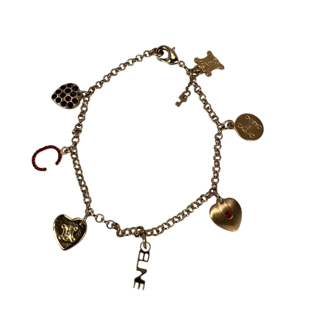 Celine Triomphe Gold metal Charm Bracelet - HOUSE OF SHE