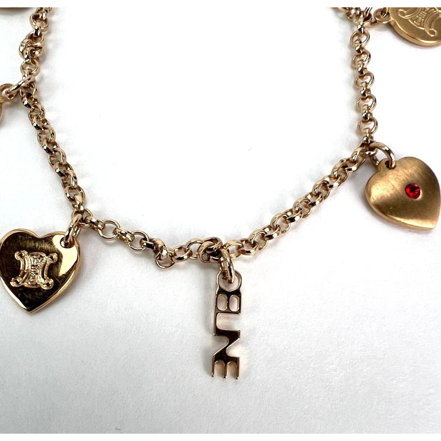 Celine Triomphe Gold metal Charm Bracelet - HOUSE OF SHE