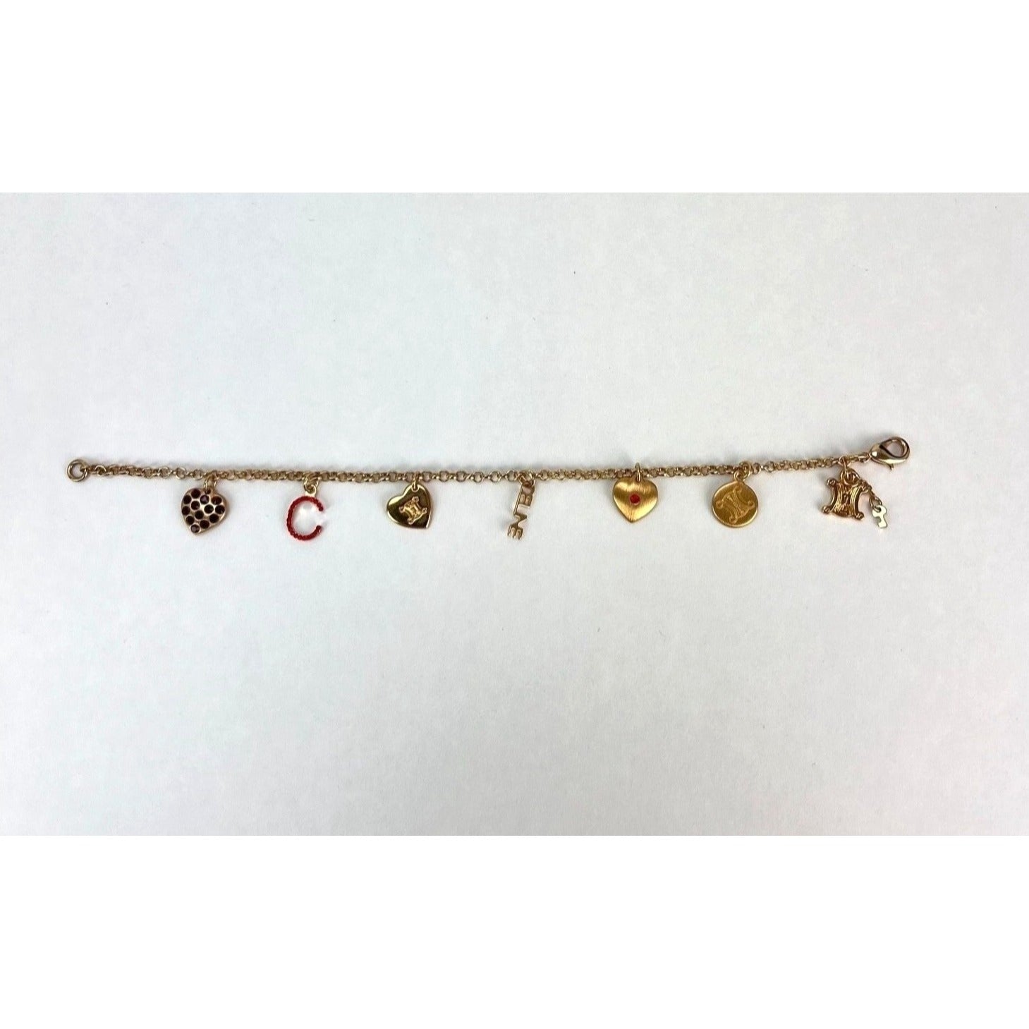Celine Triomphe Gold metal Charm Bracelet - HOUSE OF SHE