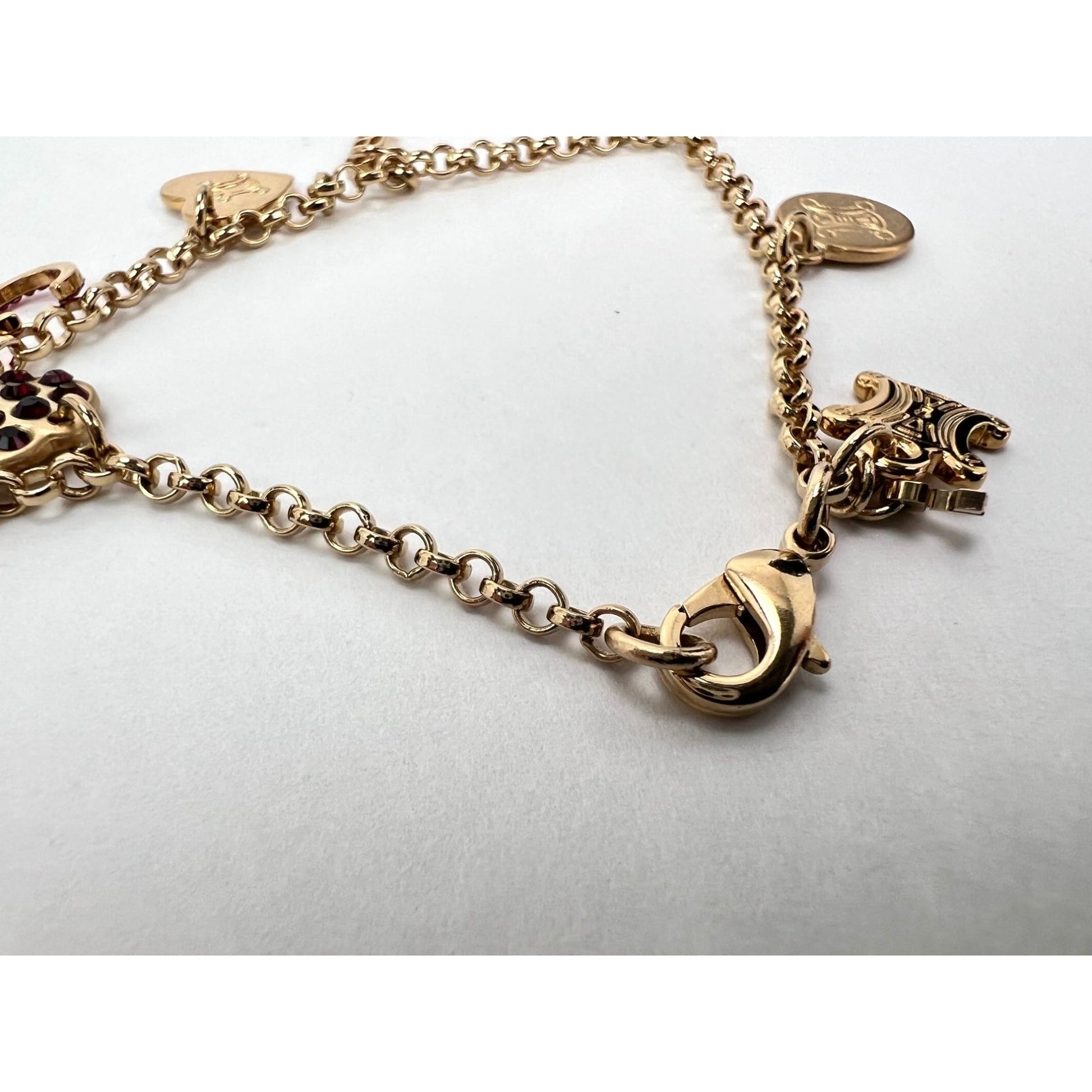 Celine Triomphe Gold metal Charm Bracelet - HOUSE OF SHE