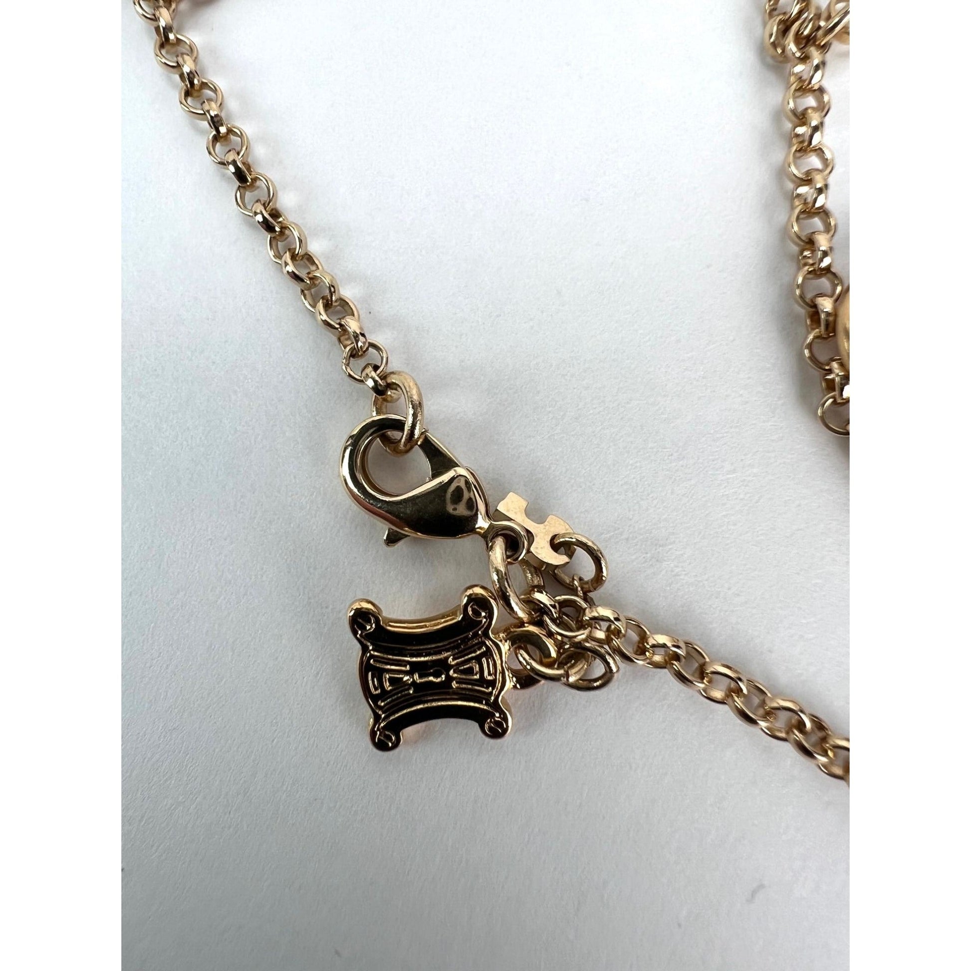 Celine Triomphe Gold metal Charm Bracelet - HOUSE OF SHE