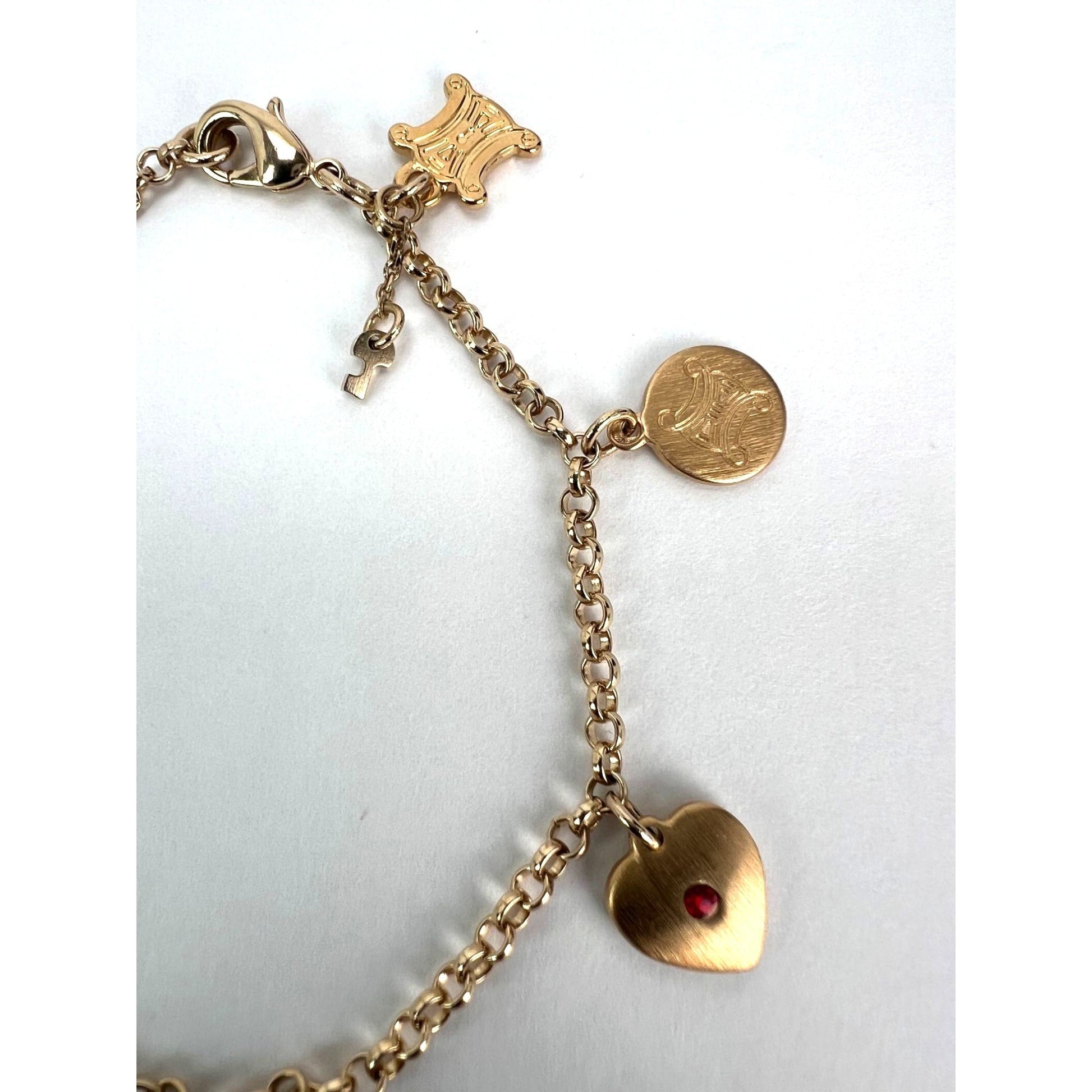 Celine Triomphe Gold metal Charm Bracelet - HOUSE OF SHE