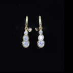 Certified Bezel Set Moissanite Hoop Dangle Earrings