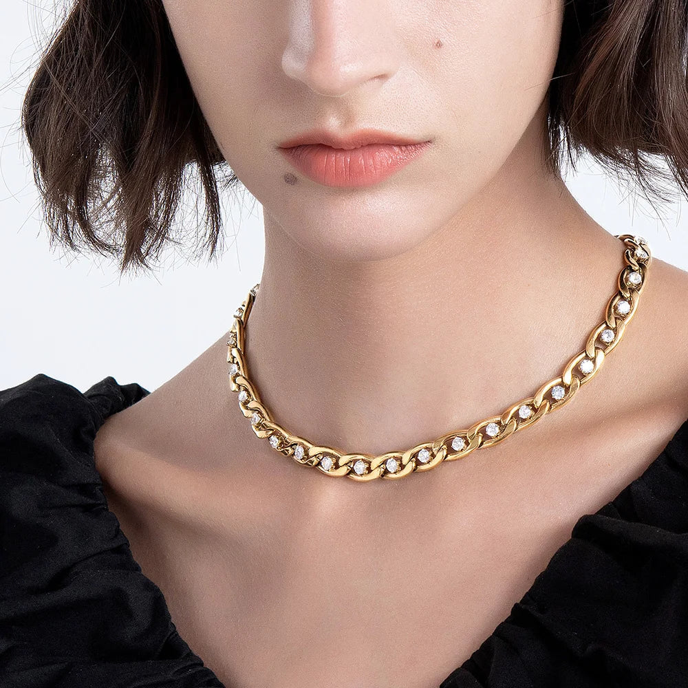 Mia Stainless Steel Choker Necklace  HOUSE OF SHE