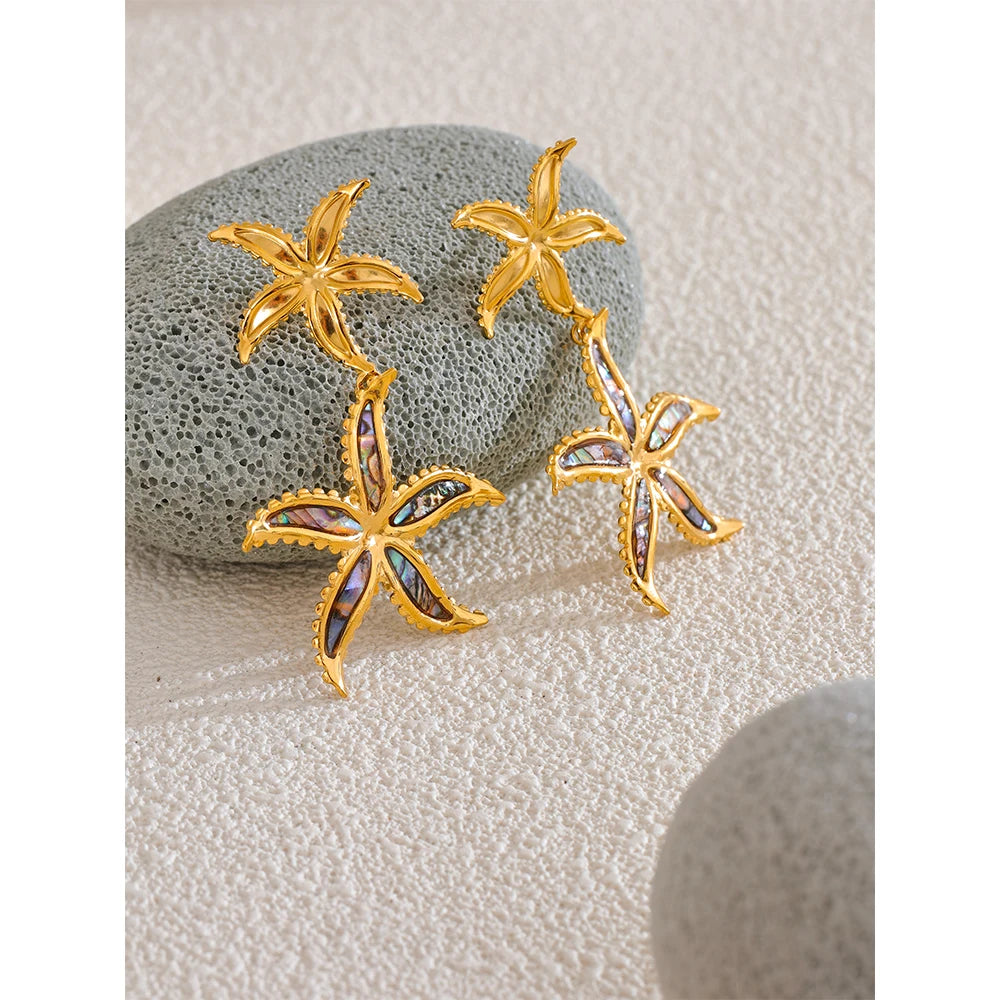Leslie Starfish Drop Earrings - HOUSE OF SHE