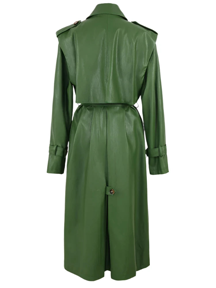 LAX Leather Trench Coat - HOUSE OF SHE