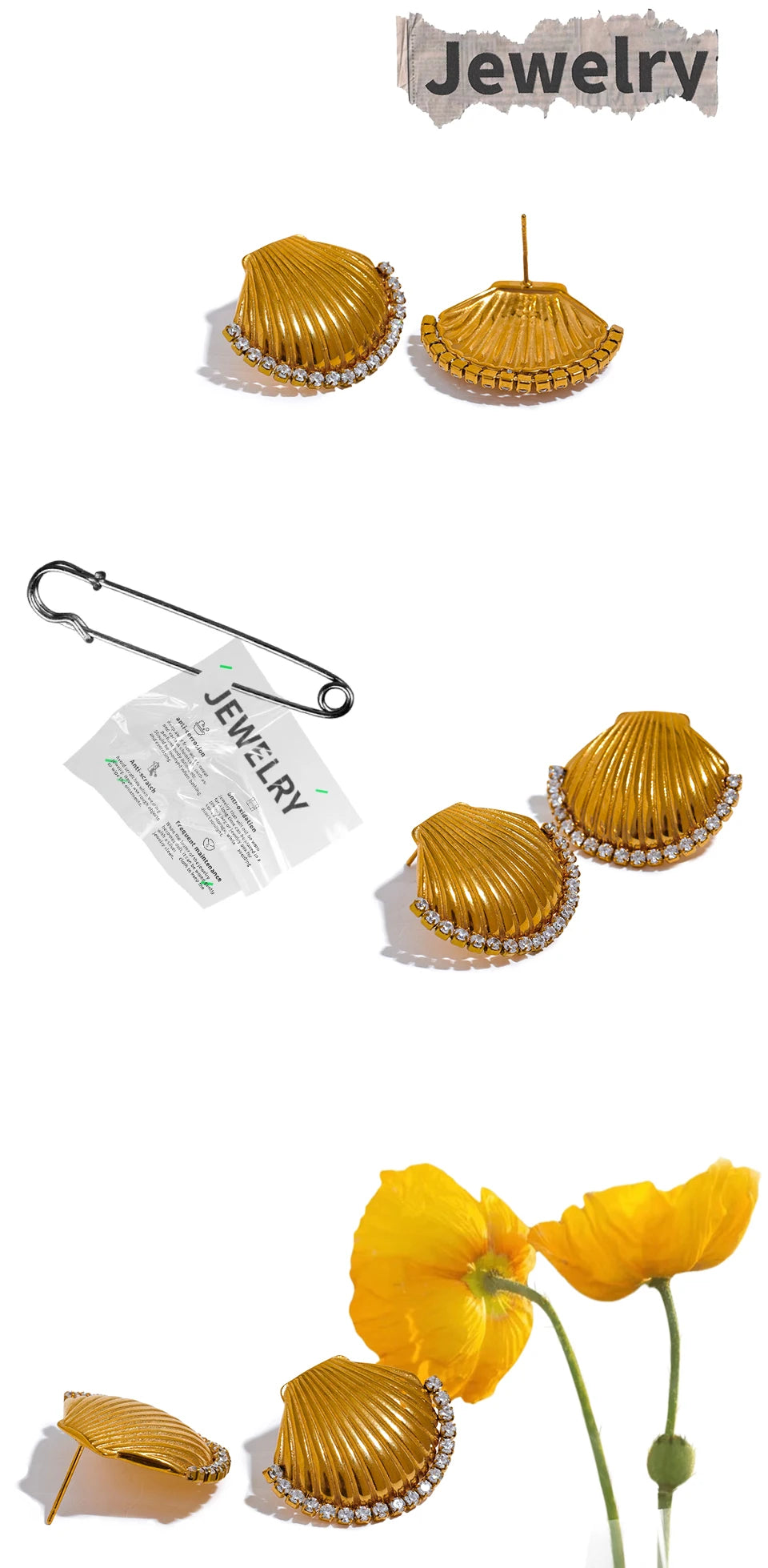 Mia Shell Stud Earrings - HOUSE OF SHE