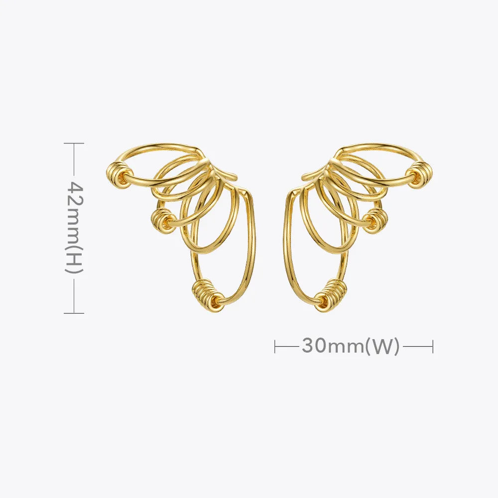 Multilayer Circle Ear Cuff Clip On Earrings