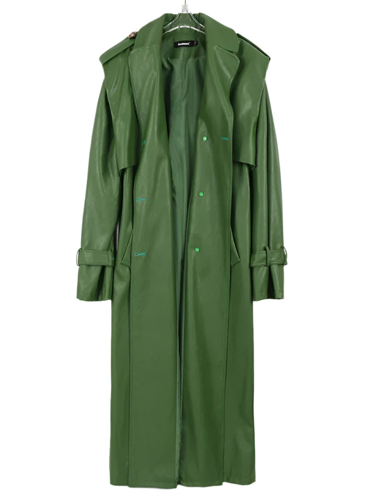 LAX Leather Trench Coat - HOUSE OF SHE