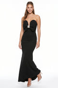 Glitter Sweetheart Bow Mermaid Maxi Dress