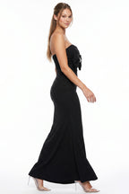 Glitter Sweetheart Bow Mermaid Maxi Dress