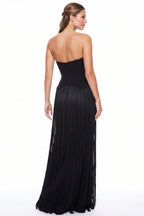 Sweetheart Strapless Fringe Maxi Dress (Pre-Order)