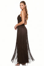 Sweetheart Strapless Fringe Maxi Dress (Pre-Order)