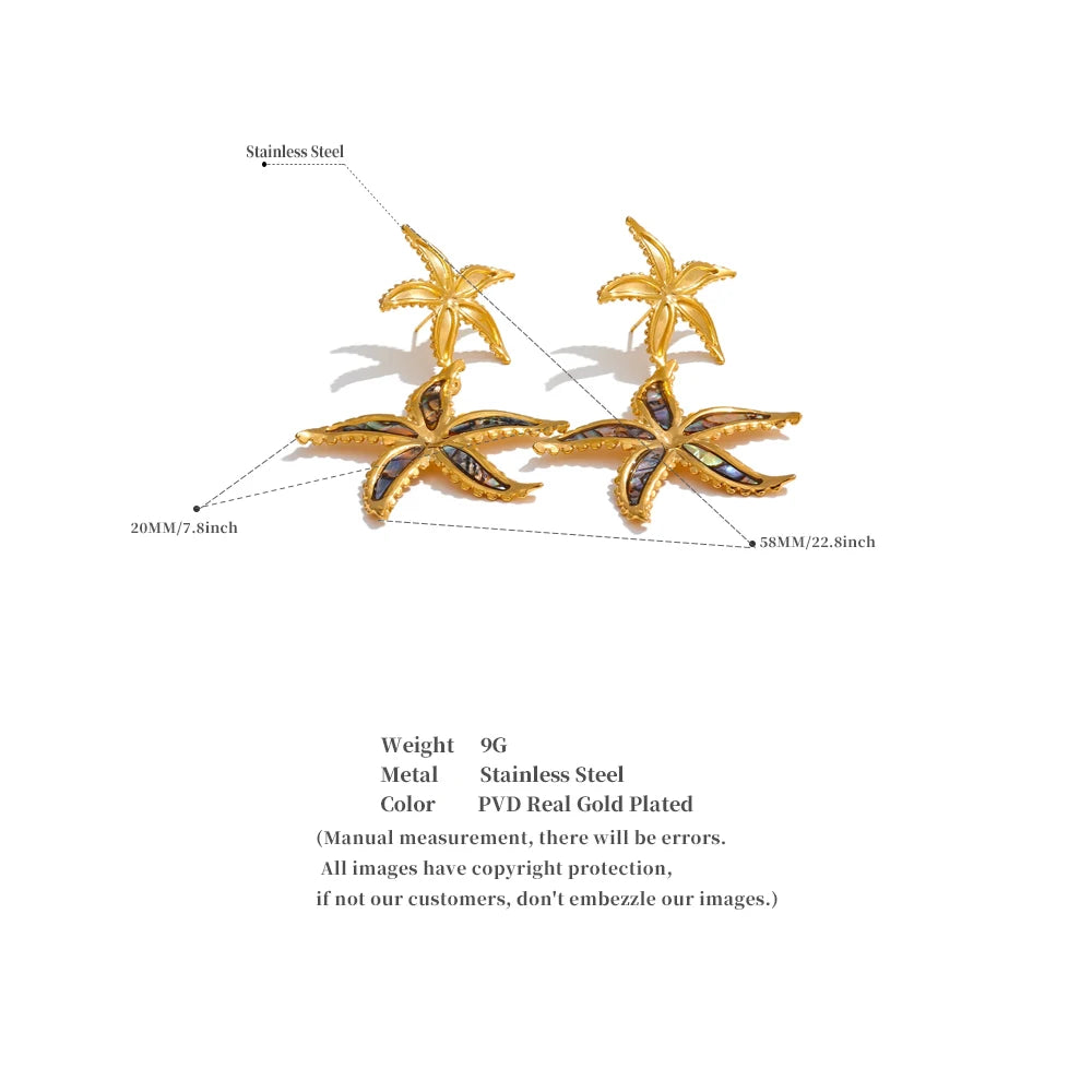 Leslie Starfish Drop Earrings - HOUSE OF SHE