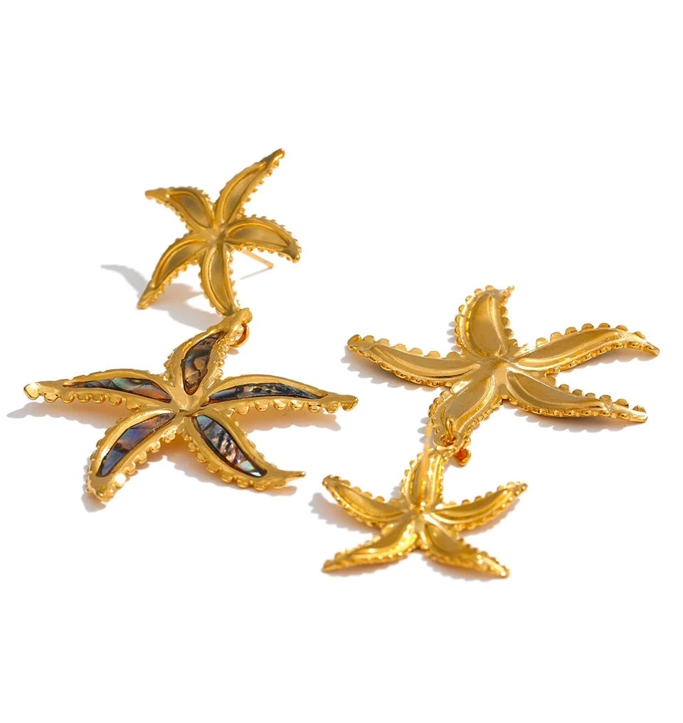 Leslie Starfish Drop Earrings - HOUSE OF SHE
