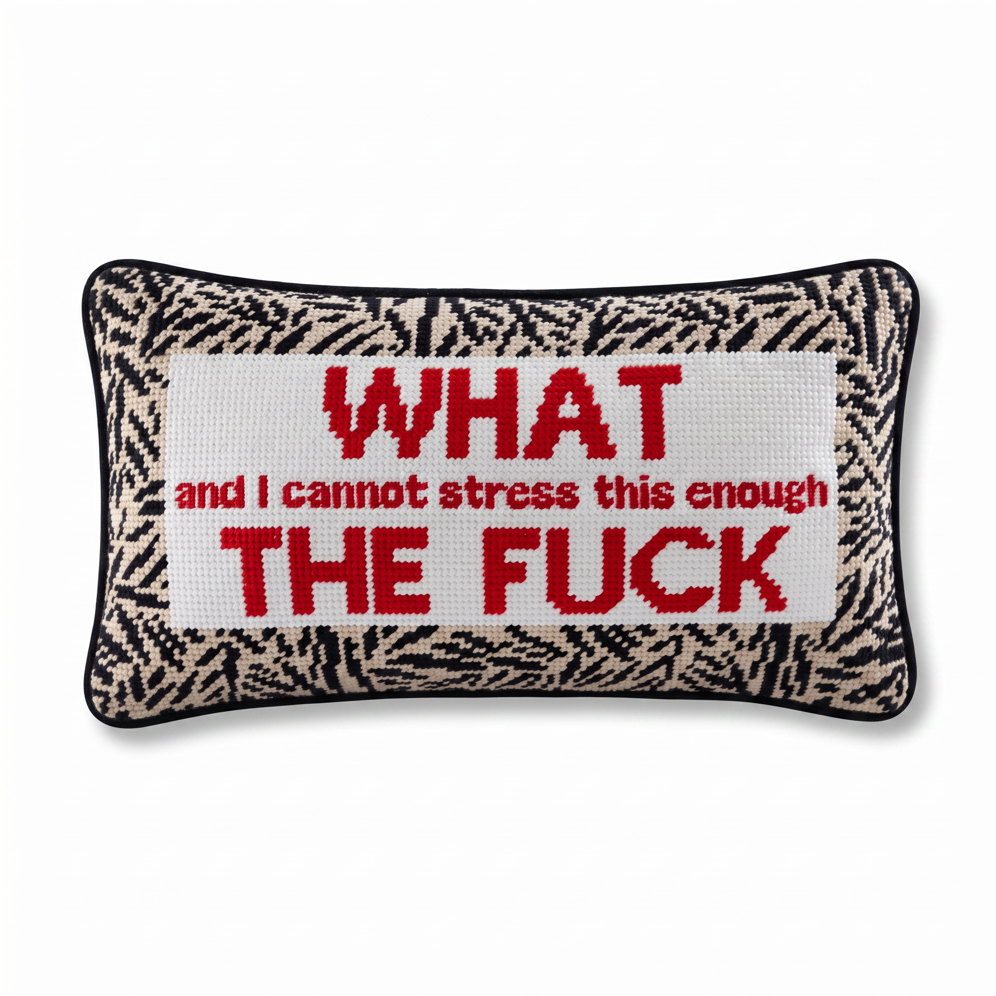 WTF Needlepoint Pillow