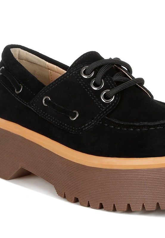 Cuckatoos Chunky Suede Oxford Loafers - HOUSE OF SHE