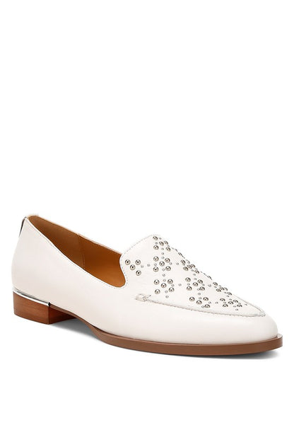 Gabassi Studded Genuine Leather Loafers