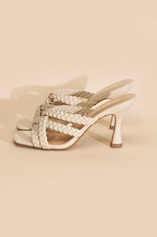 KELLAN-S Double Cross Braided Heels  HOUSE OF SHE