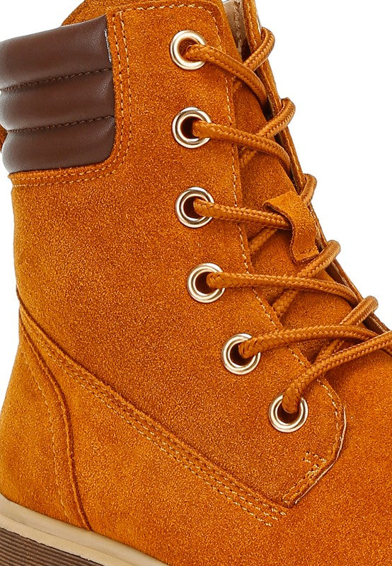 Parula High Ankle Suede Boots - HOUSE OF SHE