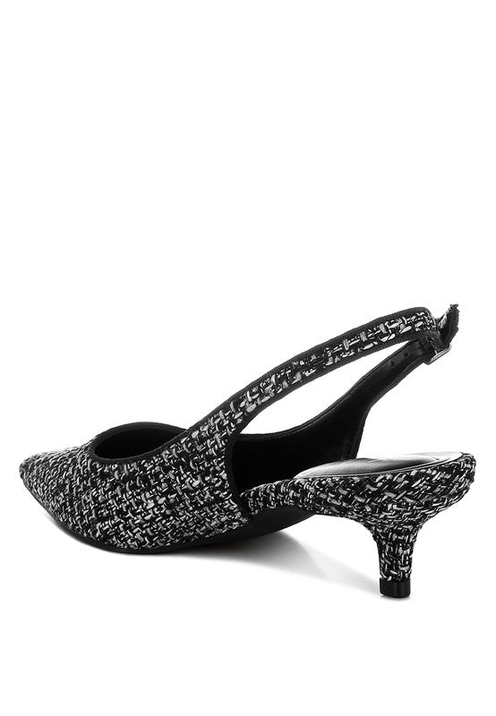 Zehra Boucle Slingback Sandals - HOUSE OF SHE