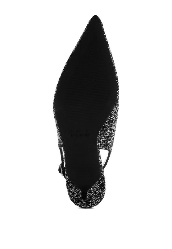 Zehra Boucle Slingback Sandals - HOUSE OF SHE